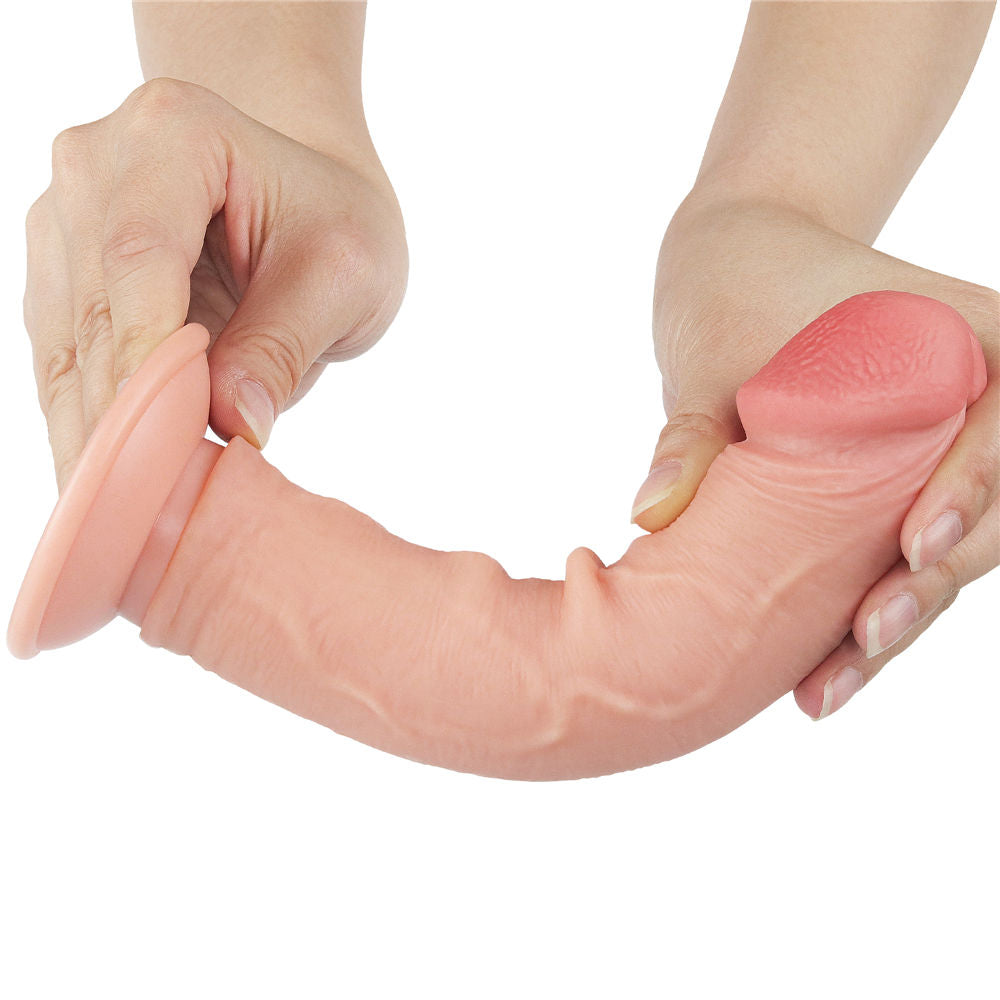 Lovetoy - Sliding Skin Dual Layer Dildo 8", show flexibility| Flirtybay Online Adult Store, adult toys and lingerie